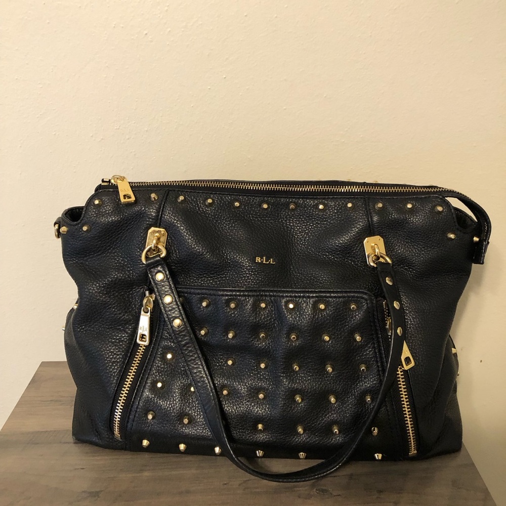 Sold Lauren Ralph Lauren black studded handbag